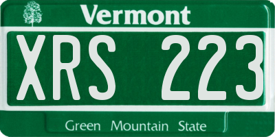 VT license plate XRS223