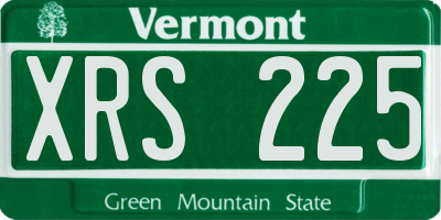 VT license plate XRS225