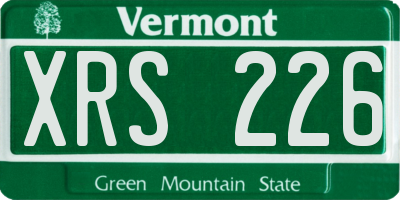 VT license plate XRS226