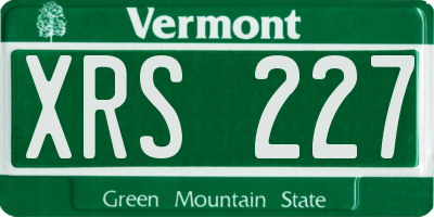VT license plate XRS227
