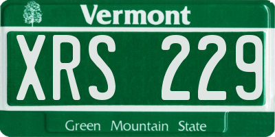 VT license plate XRS229