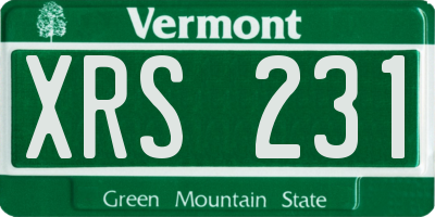 VT license plate XRS231