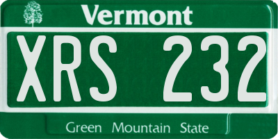 VT license plate XRS232
