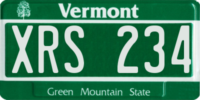 VT license plate XRS234