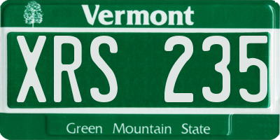 VT license plate XRS235