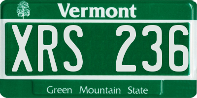 VT license plate XRS236