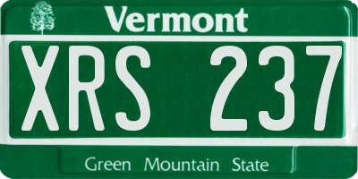 VT license plate XRS237