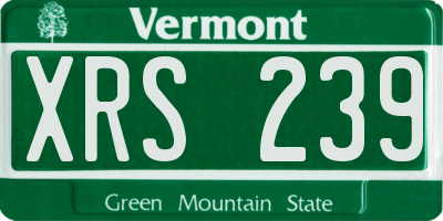 VT license plate XRS239