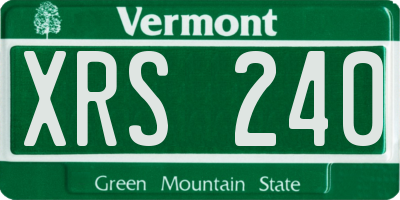 VT license plate XRS240