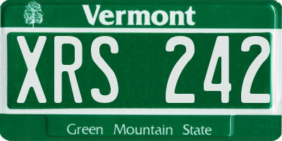 VT license plate XRS242