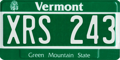 VT license plate XRS243