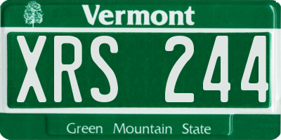 VT license plate XRS244