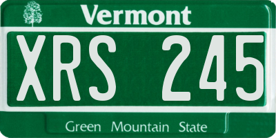 VT license plate XRS245