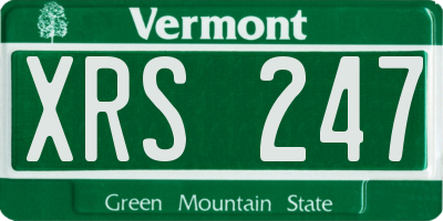 VT license plate XRS247