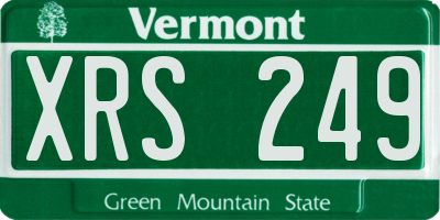VT license plate XRS249