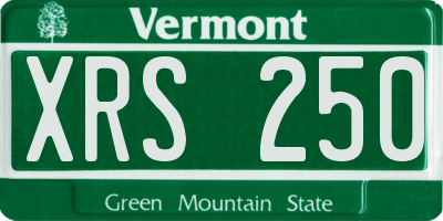 VT license plate XRS250