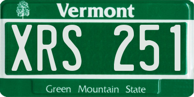 VT license plate XRS251