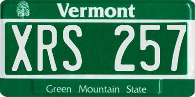 VT license plate XRS257
