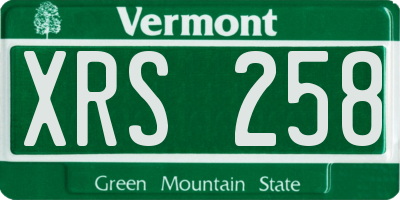 VT license plate XRS258