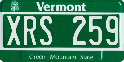 VT license plate XRS259