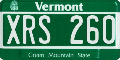 VT license plate XRS260