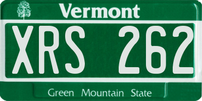 VT license plate XRS262