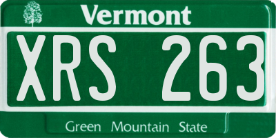VT license plate XRS263
