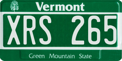 VT license plate XRS265