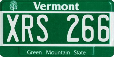 VT license plate XRS266