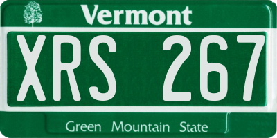 VT license plate XRS267