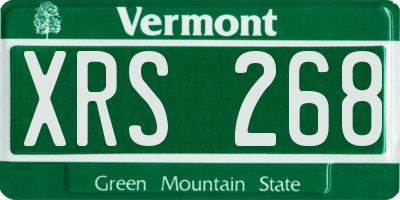 VT license plate XRS268