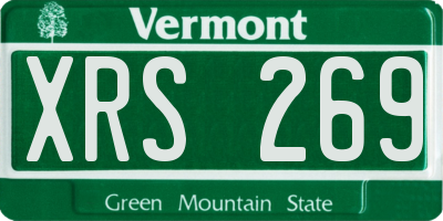 VT license plate XRS269