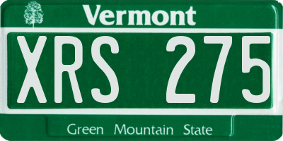 VT license plate XRS275