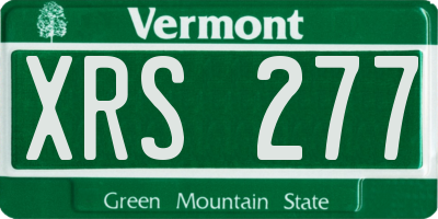VT license plate XRS277
