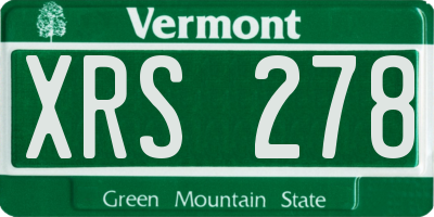 VT license plate XRS278