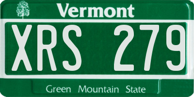 VT license plate XRS279