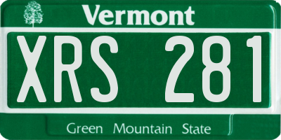 VT license plate XRS281