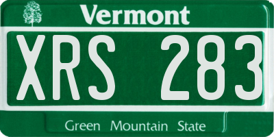 VT license plate XRS283