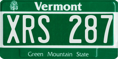 VT license plate XRS287