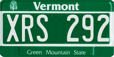 VT license plate XRS292