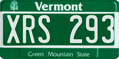 VT license plate XRS293