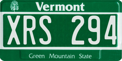 VT license plate XRS294