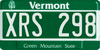 VT license plate XRS298