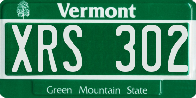 VT license plate XRS302
