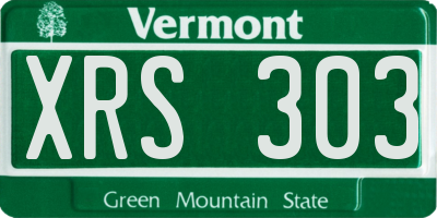 VT license plate XRS303