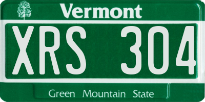 VT license plate XRS304