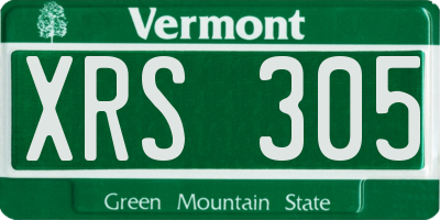 VT license plate XRS305