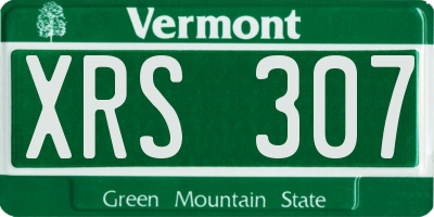 VT license plate XRS307
