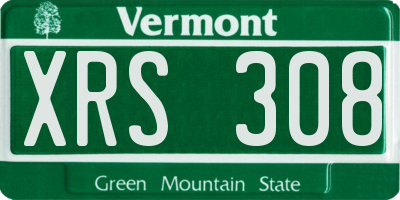 VT license plate XRS308