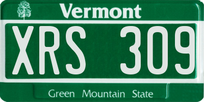 VT license plate XRS309